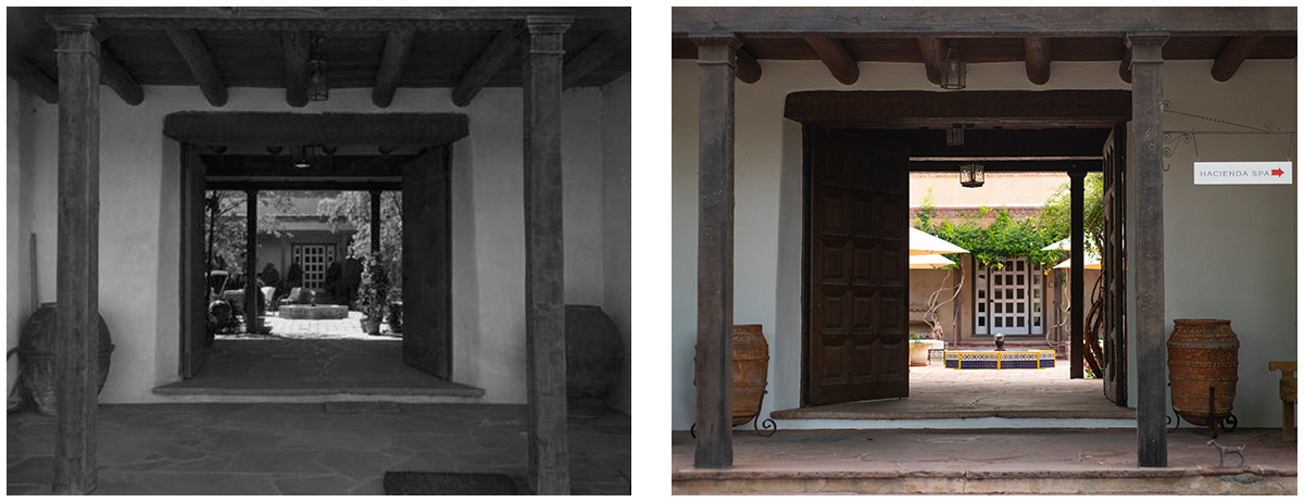 then and now of Hacienda entry doorway