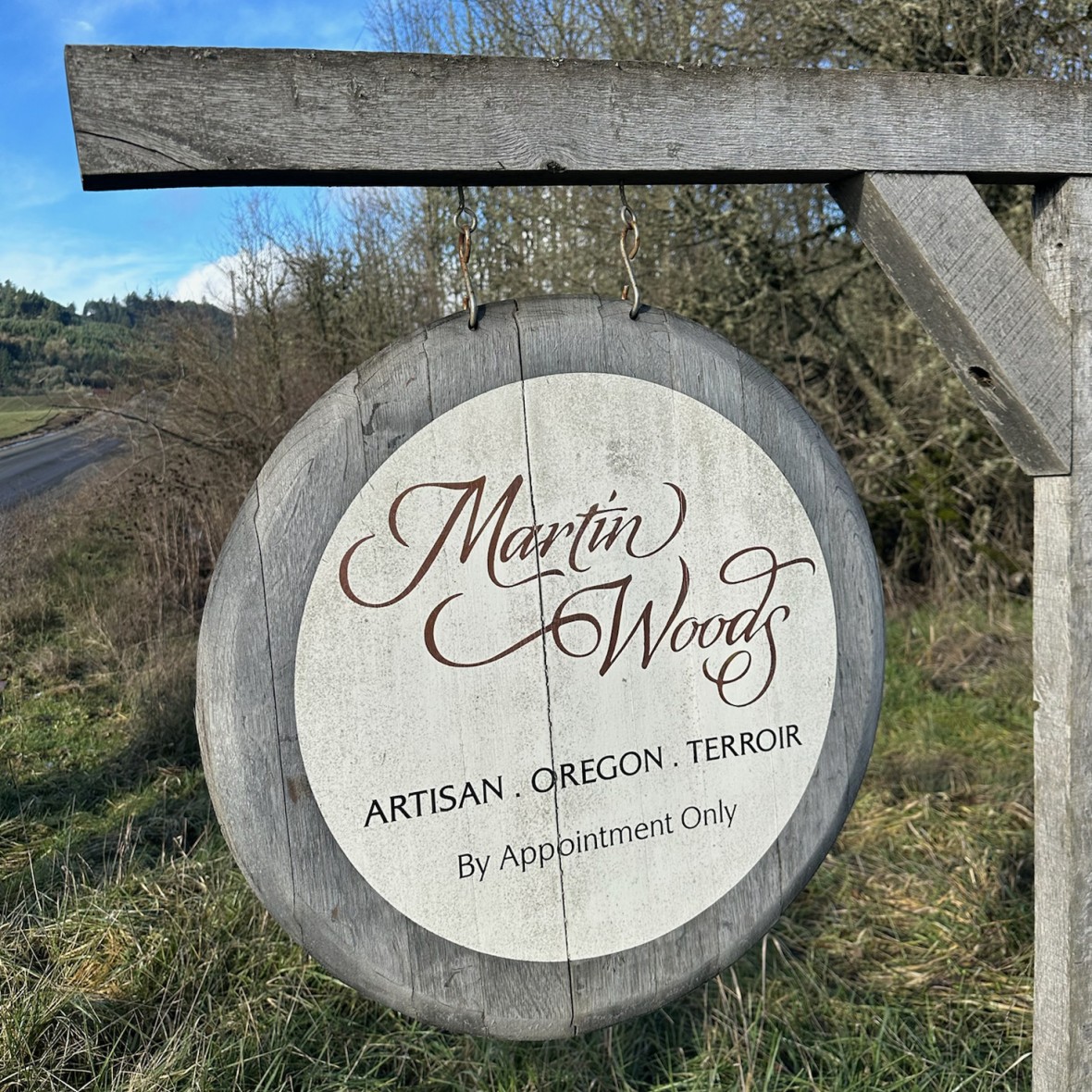 Martin Woods Winery Sign
