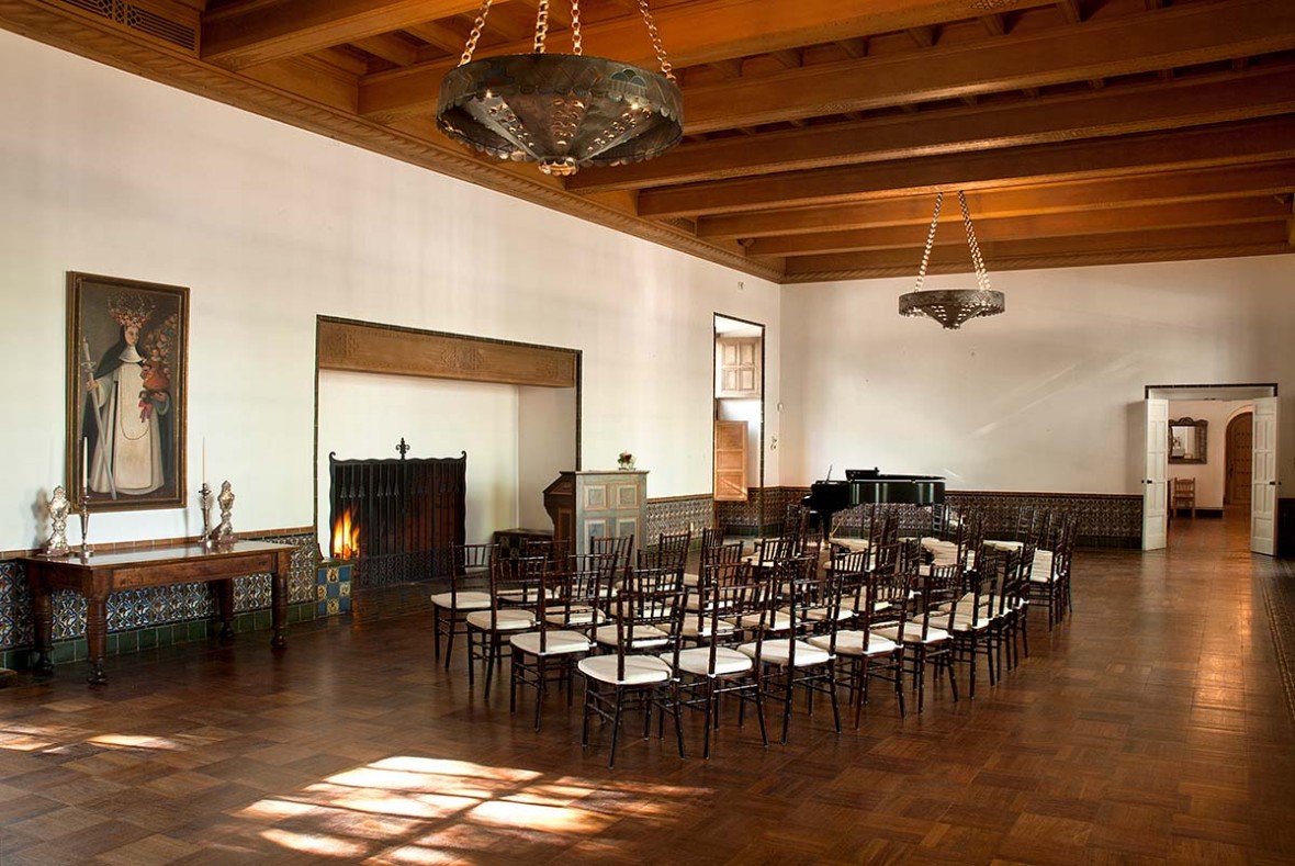 ballroom of La Quinta set up for lecture