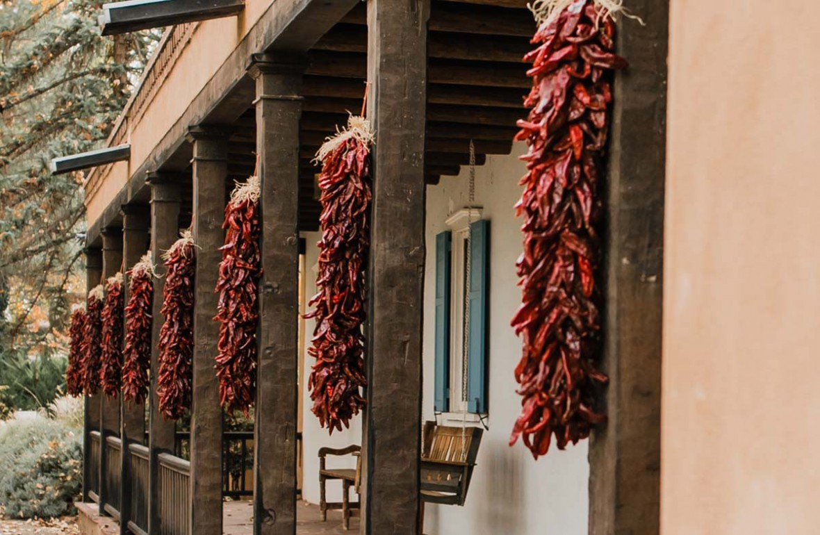 red chiles hanging