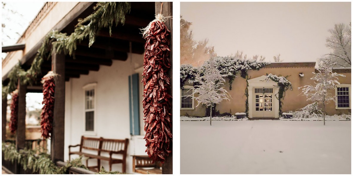 hacienda spa building and la Quinta in winter