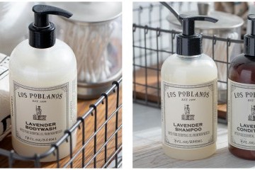 2 photo set of lavender body wash and shampoo