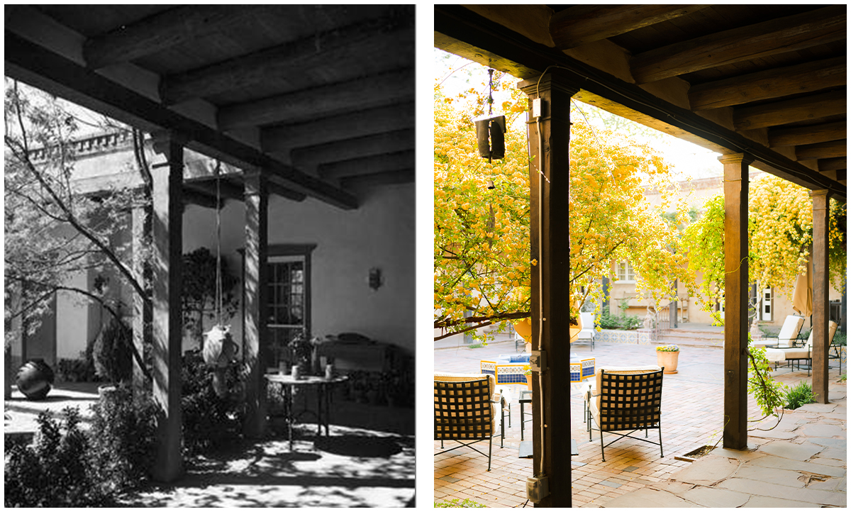 then and now of hacienda courtyard