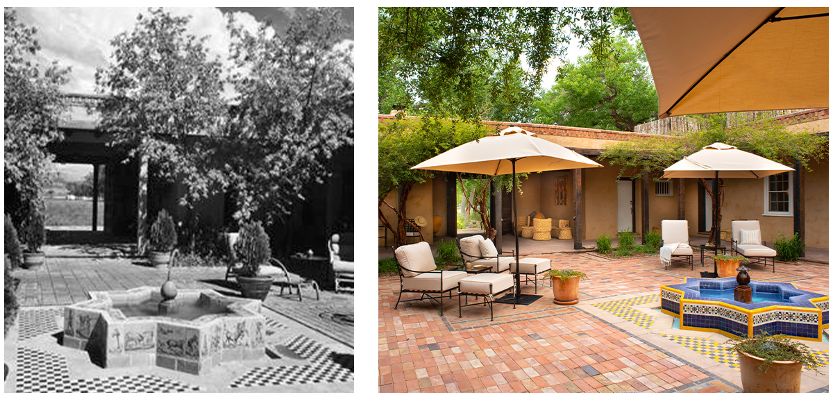 then and now hacienda courtyard